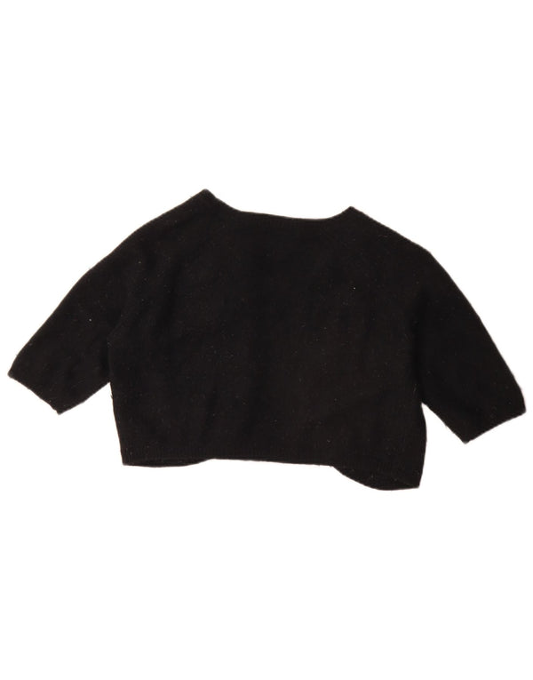Bolero feminino Marks & Spencer manga 3/4 Reino Unido 12 médio preto angorá