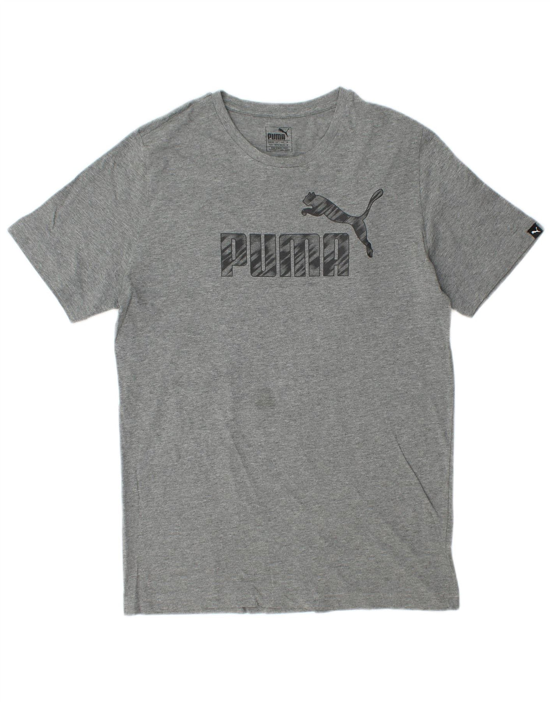 Camiseta masculina Puma Graphic Top cinza médio manchado