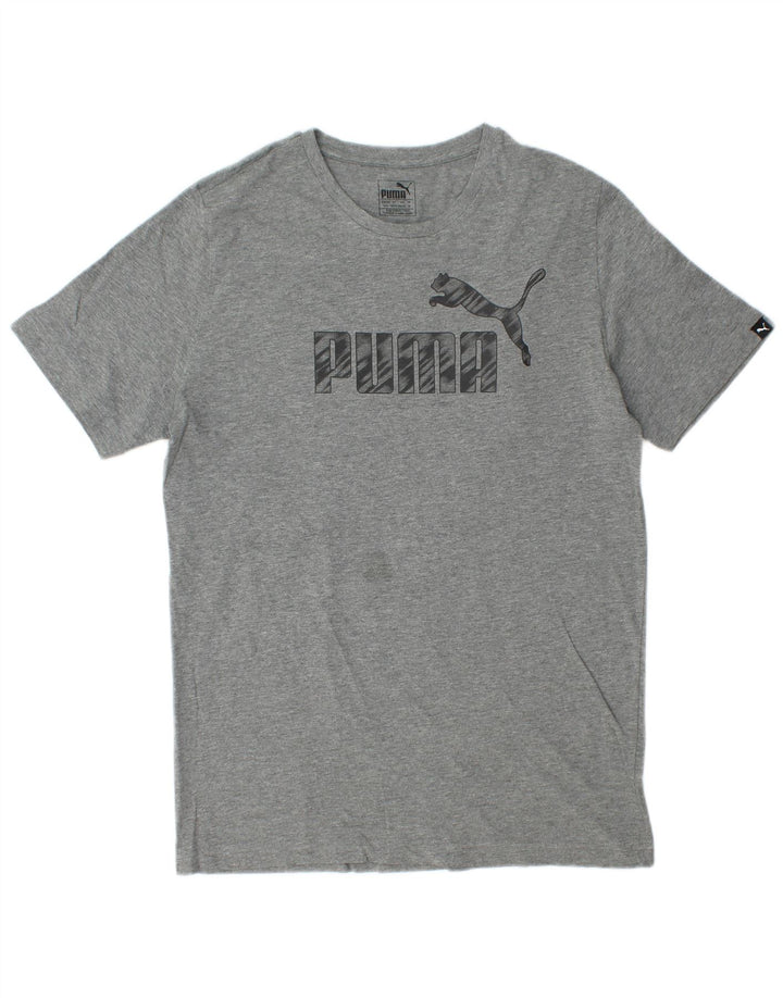 Camiseta masculina Puma Graphic Top cinza médio manchado