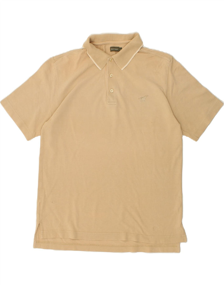 HENRY COTTONS Mens Slim Polo Shirt Large Beige Cotton Vintage Henry Cottons and Second-Hand Henry Cottons from Messina Hembry 