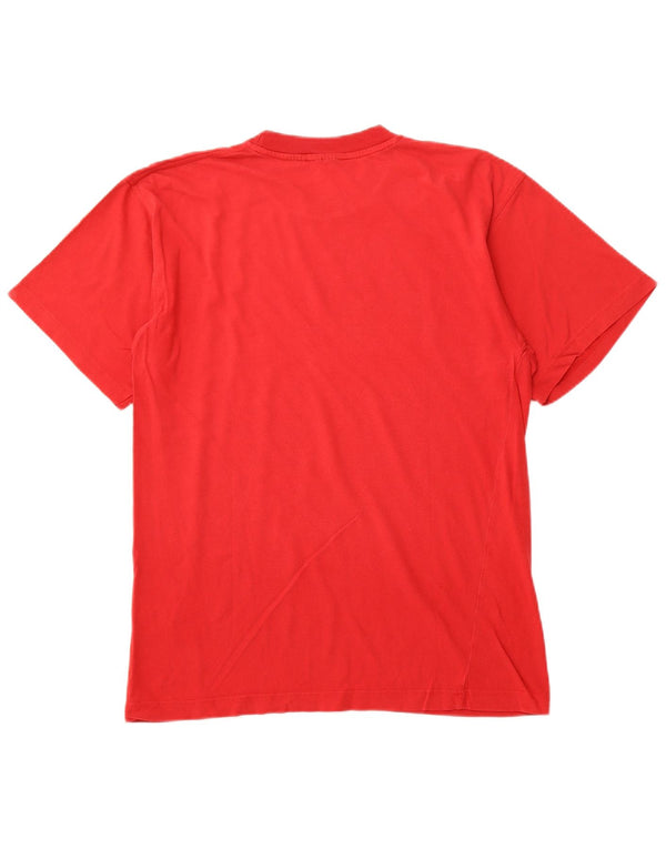 Camiseta masculina gráfica FILA Top médio algodão vermelho