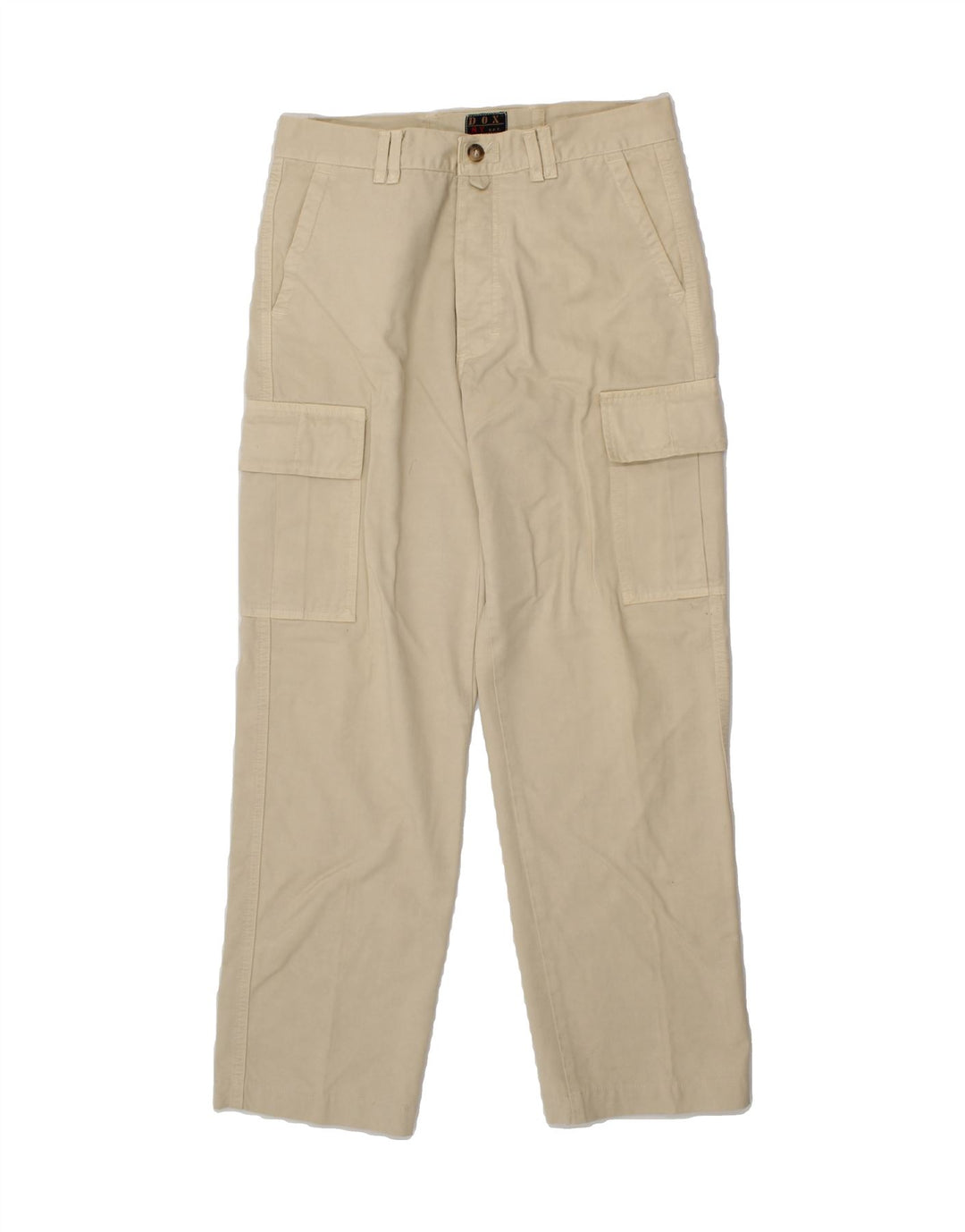 VINTAGE Mens Straight Cargo Trousers W33 L29 Off White Cotton Vintage Vintage and Second-Hand Vintage from Messina Hembry 