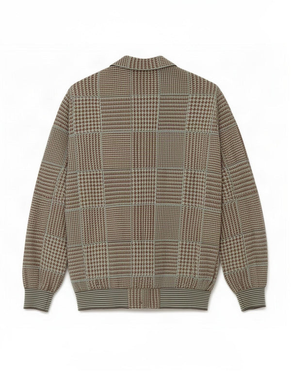 Liola Cardigan Feminino Top UK 14 Médio Marrom Houndstooth
