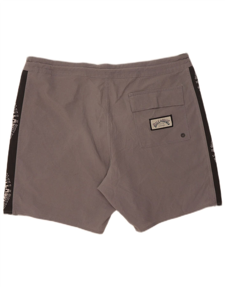 Billabong Mens Graphic Natação Shorts Grande Cinza Colourblock Poliéster
