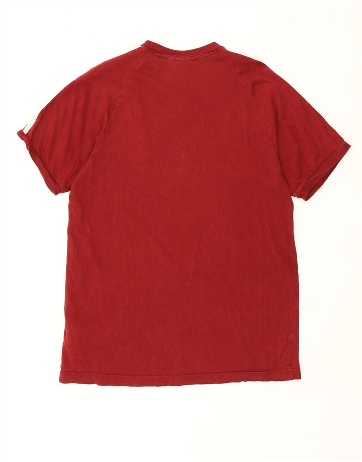 Adidas Mens Camiseta Top Médio Algodão Vermelho