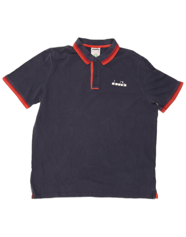 Camisa polo masculina Diadora XL azul marinho listrado