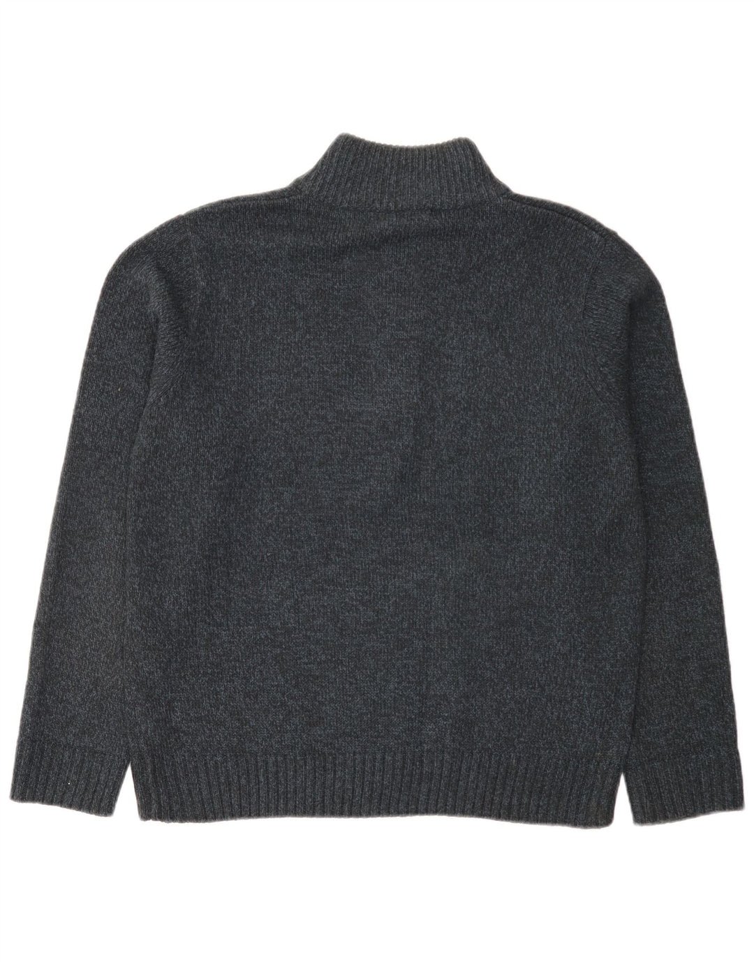 Suéter masculino Marks & Spencer com gola com botão grande azul marinho salpicado