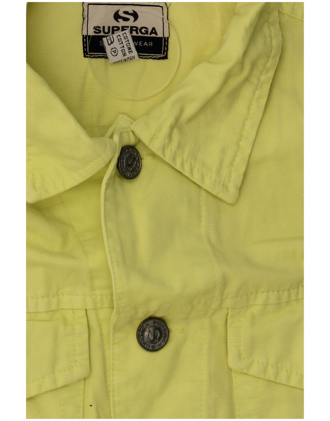 Superga Womens Crop Denim Gilet IT 44 Médio Algodão Amarelo