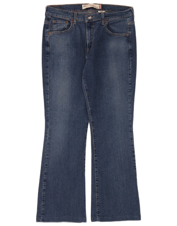 Calça jeans feminina Levi's 515 Nouveau Bootcut US 12 grande W34 L30 azul algodão