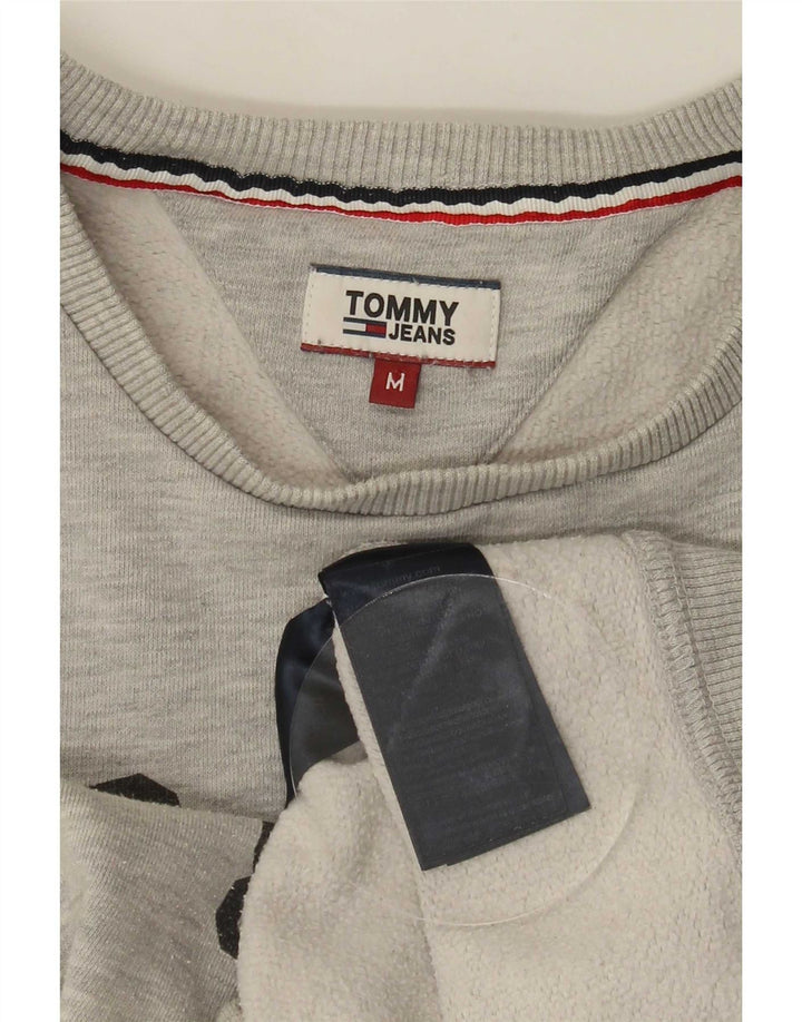 Tommy Hilfiger moletom gráfico masculino jumper médio algodão cinza