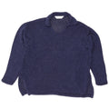 Suéter feminino Marks & Spencer com gola polo e gola polo Reino Unido 12 médio azul marinho