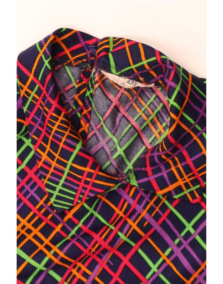 Vestido feminino vintage sem mangas linha A IT 42 médio multicolorido geométrico