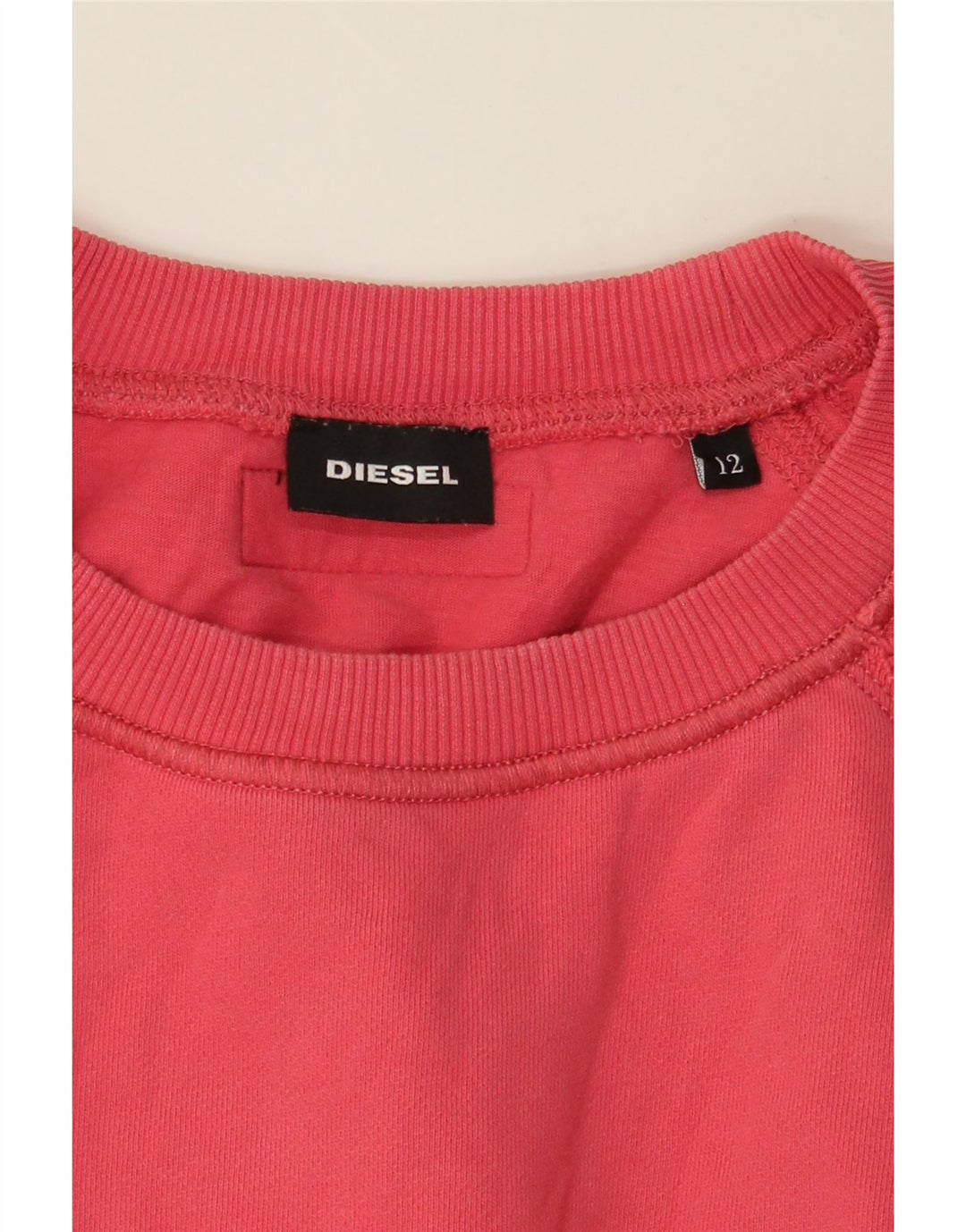 DIESEL Girls Sweatshirt Jumper 11-12 Years Pink Cotton Vintage Diesel and Second-Hand Diesel from Messina Hembry 