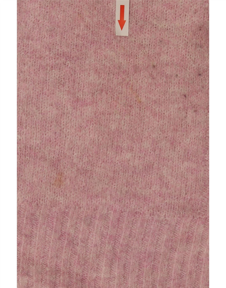 Suéter feminino Marks & Spencer com gola redonda e acrílico pequeno rosa salpicado