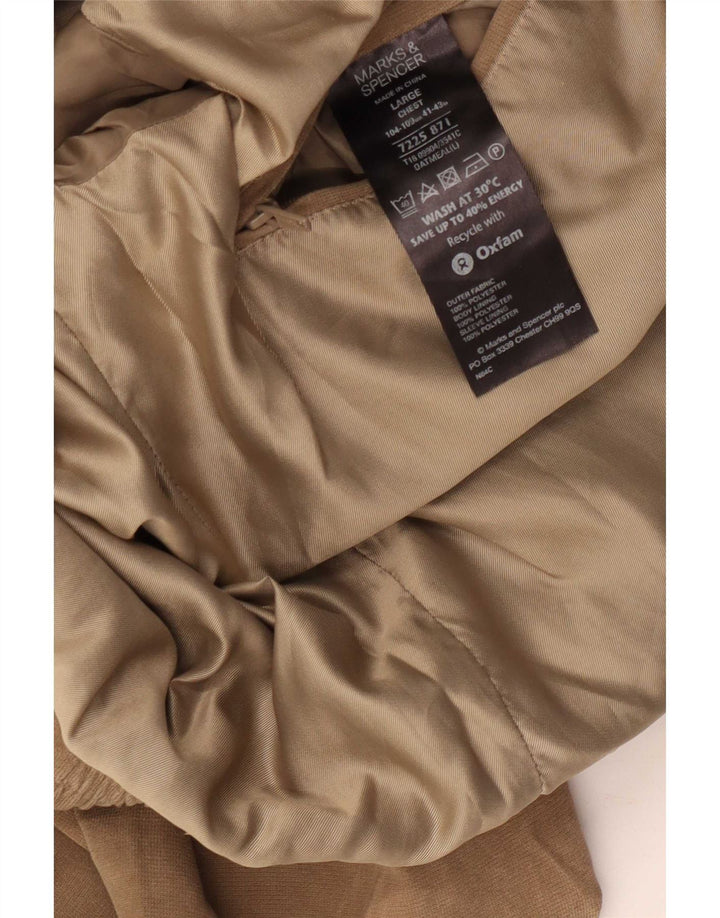 Jaqueta bomber masculina Marks & Spencer Reino Unido 40 grande poliéster bege