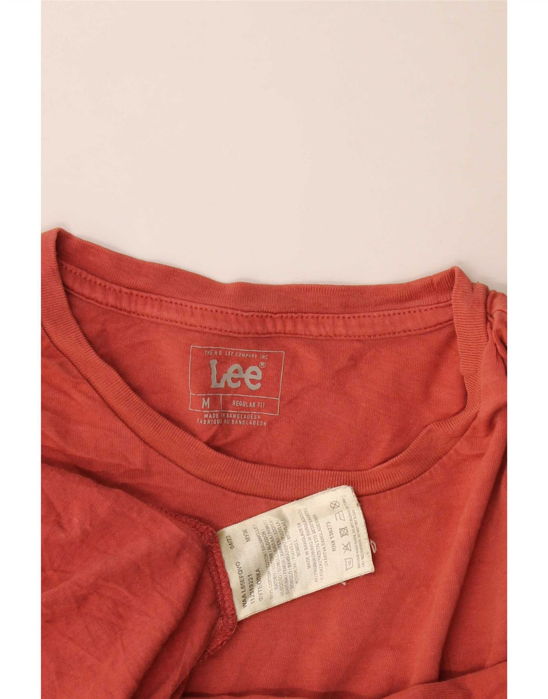 Camiseta masculina Lee Regular Fit gráfica top médio algodão vermelho