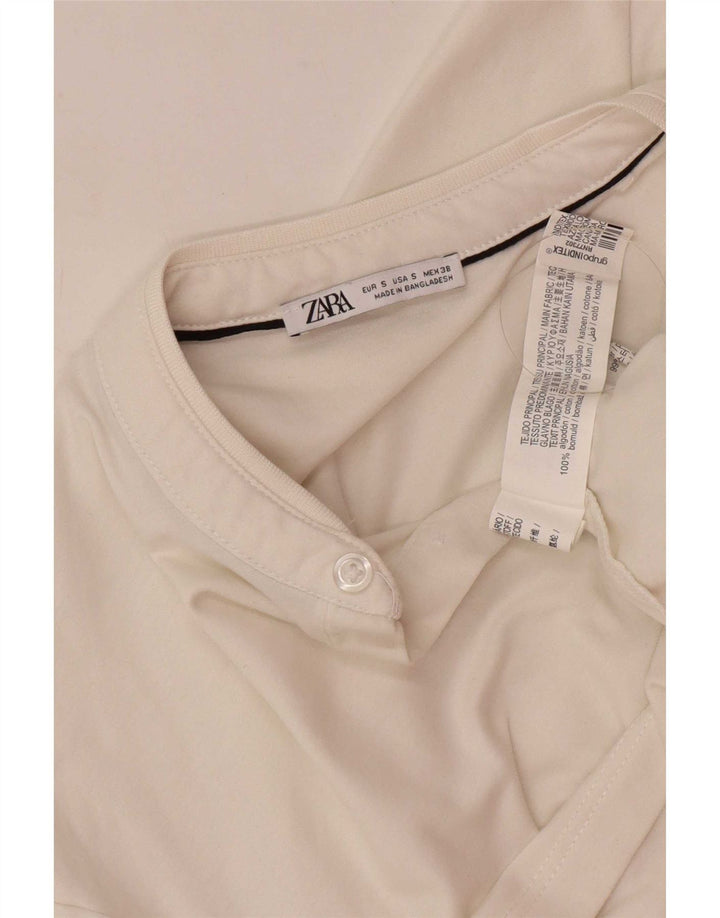 Camisa polo masculina Zara pequena algodão branco