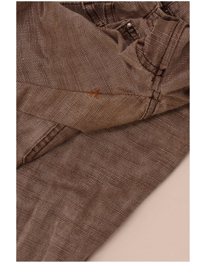 Calça feminina casual justa JUST CAVALLI IT 40 pequena W30 L30 algodão marrom