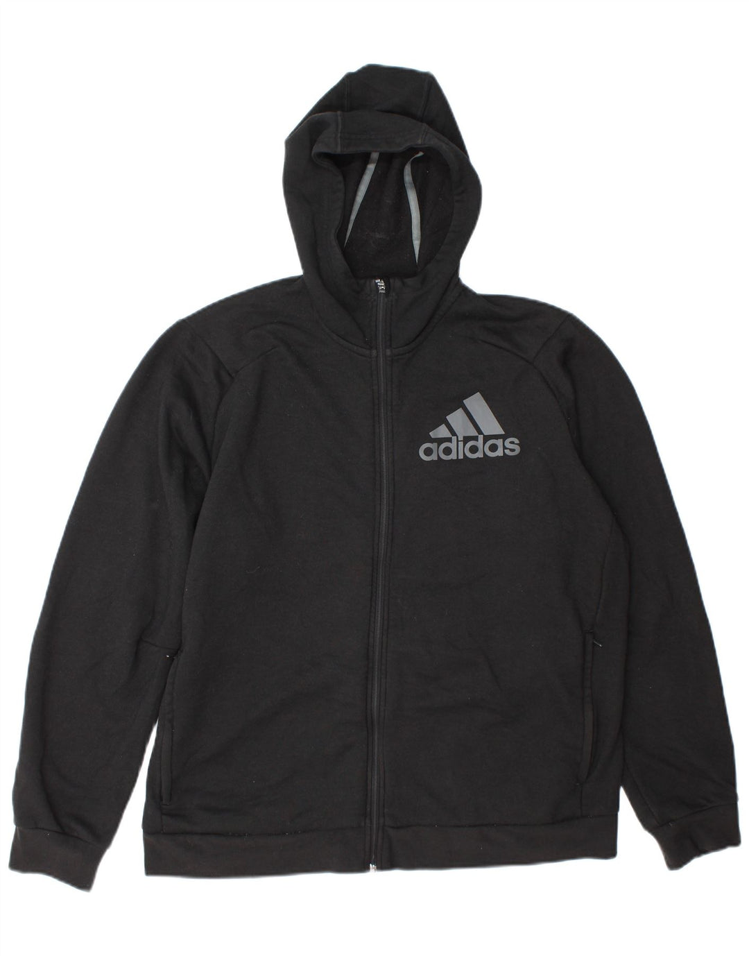 Suéter Adidas Masculino Graphic Zip com Capuz XL Cinza Poliéster