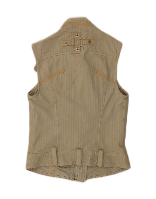 Colete feminino Diesel UK 6 XS algodão listrado bege