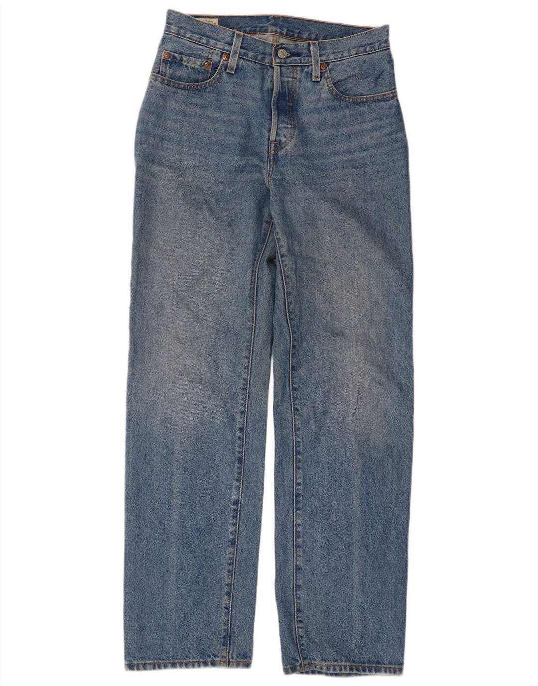 Calça jeans feminina Levi's 501 Straight W26 L32 azul algodão