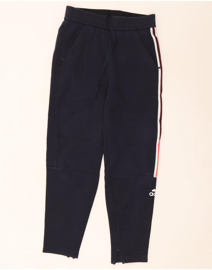 Calça de treino masculina Adidas pequena azul marinho poliéster