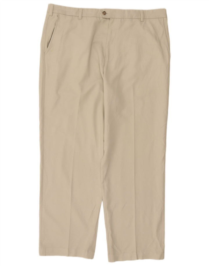 Calça chino reta masculina Izod W36 L32 poliéster branco