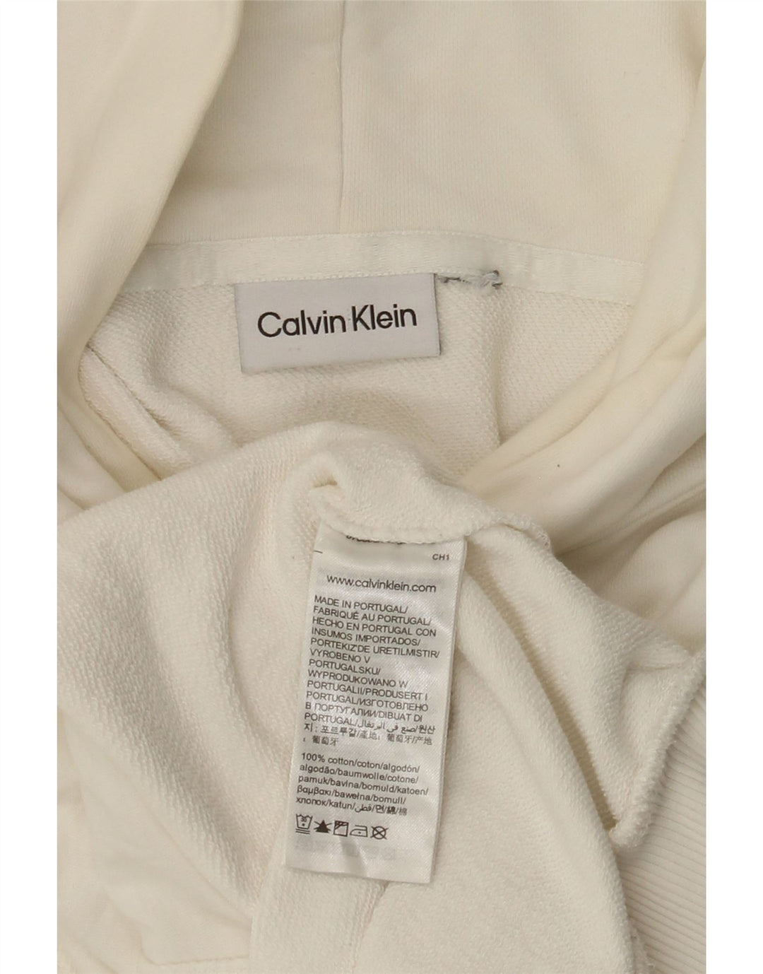 Calvin Klein moletom com capuz gráfico masculino 3XL algodão branco