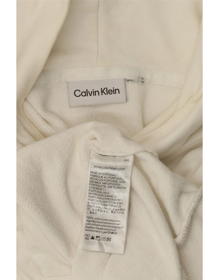Calvin Klein moletom com capuz gráfico masculino 3XL algodão branco