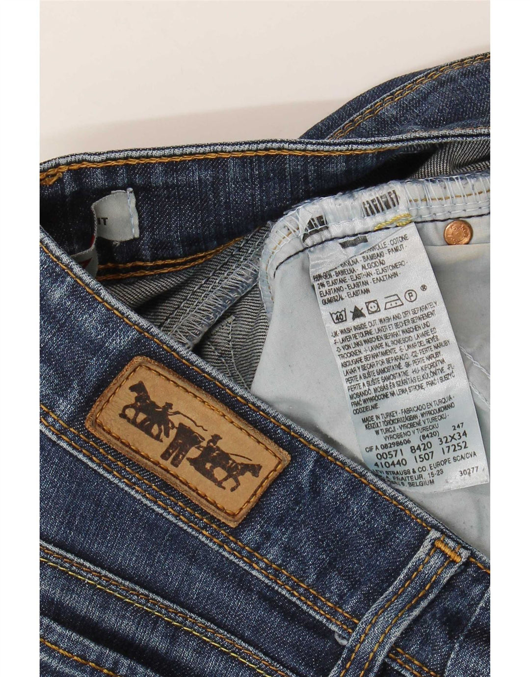 Calça jeans feminina Levi's 571 Slim W32 L28 azul algodão