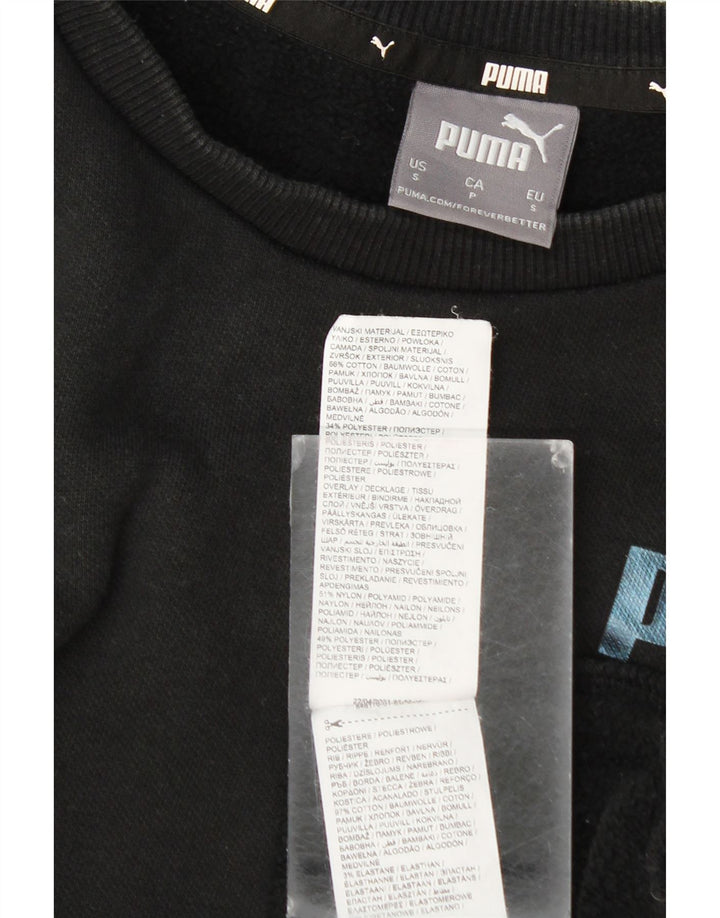 Puma masculino gráfico moletom jumper pequeno preto colorblock algodão