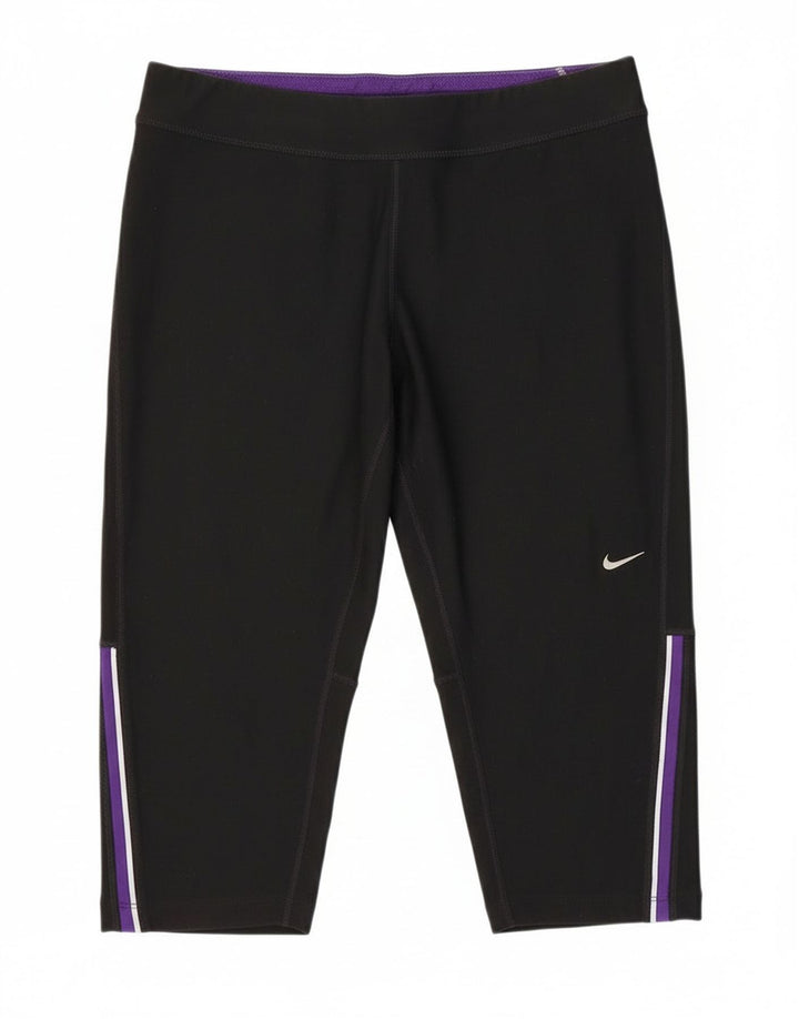Bermuda esportiva Nike Dri Fit feminina UK 14 grande poliéster preto