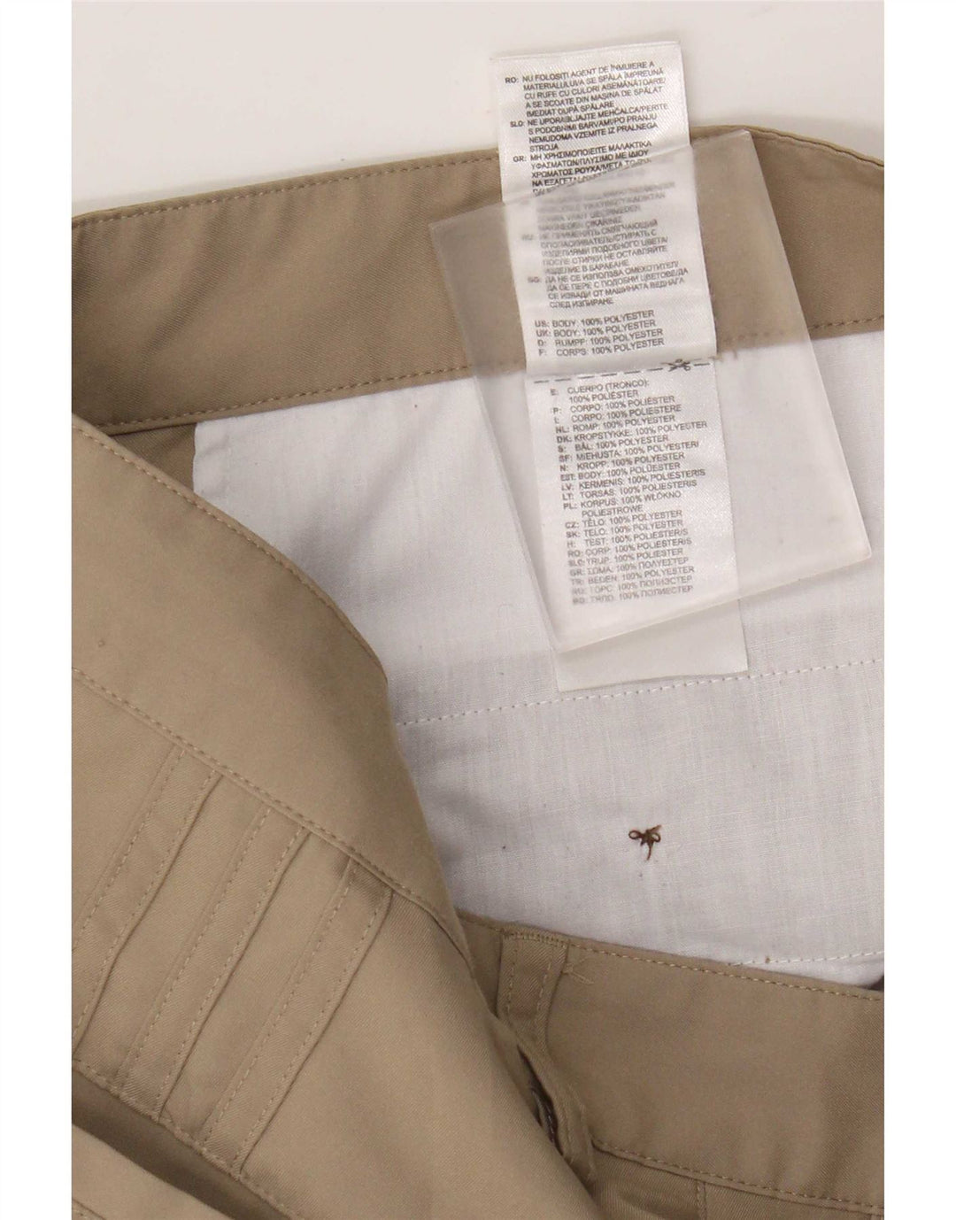 Adidas Mens Climalite Straight Chino Calças W34 L30 Poliéster Bege