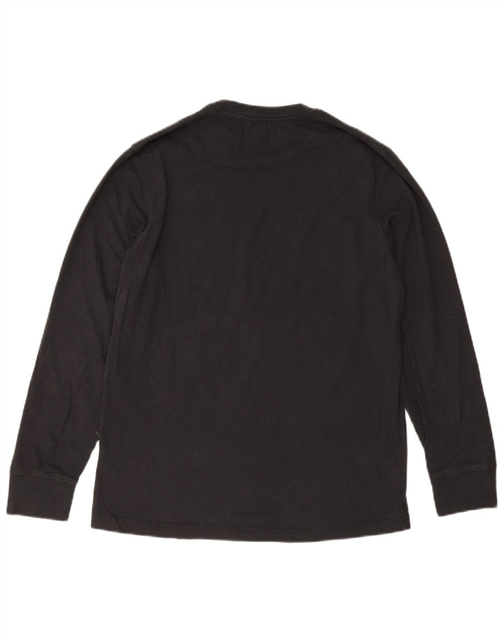 EDDIE BAUER Top masculino de manga comprida de algodão preto médio