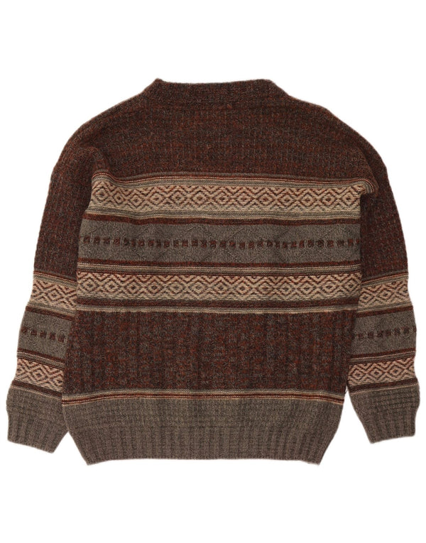 Suéter masculino Bresci com gola canoa IT 56 XL marrom geométrico