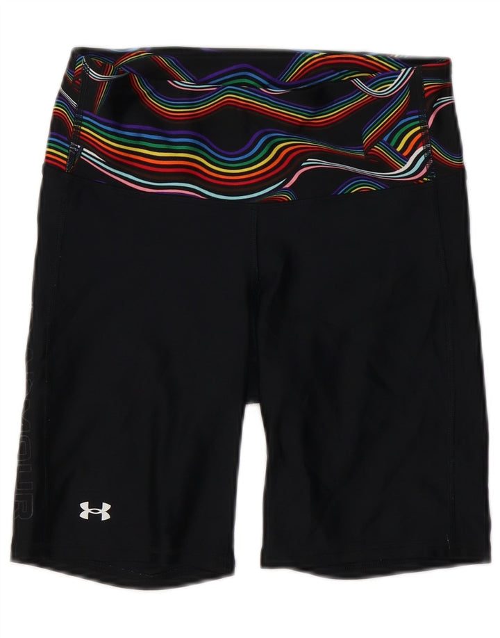 Shorts esportivos femininos Under Armour Heat Gear UK 12 poliéster preto médio