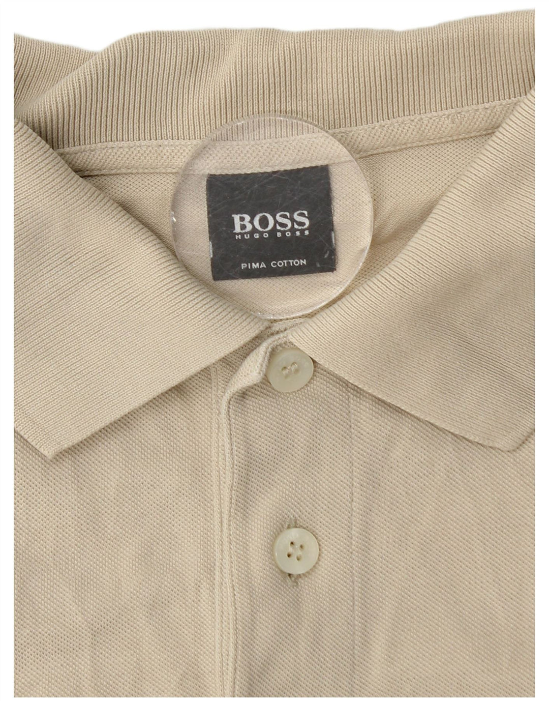 Camisa polo masculina Hugo Boss médio bege algodão clássico