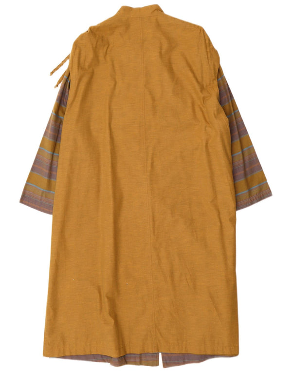 Sobretudo feminino vintage UK 14 grande bloco colorido amarelo