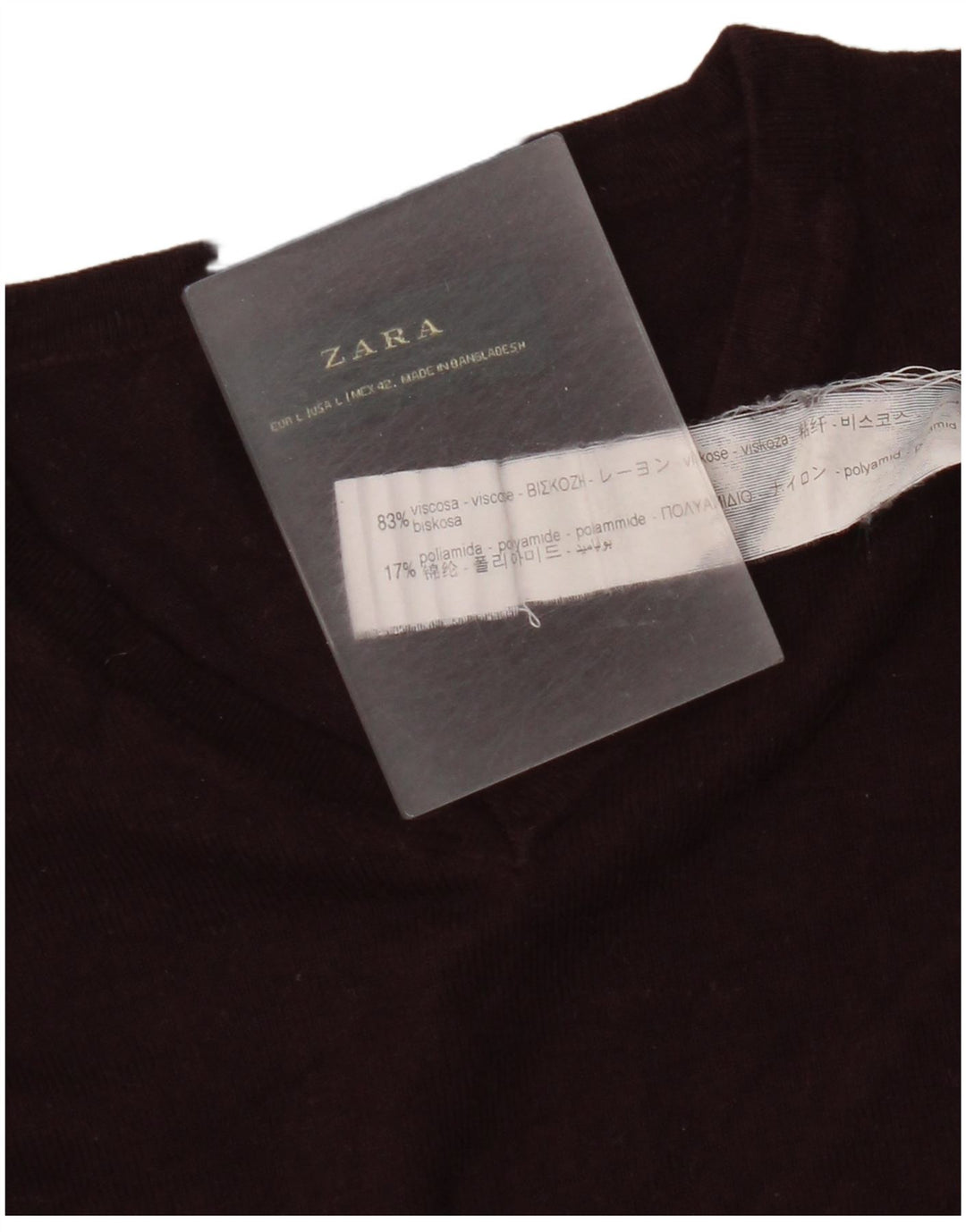 Suéter masculino Zara com decote em V grande viscose cor de vinho