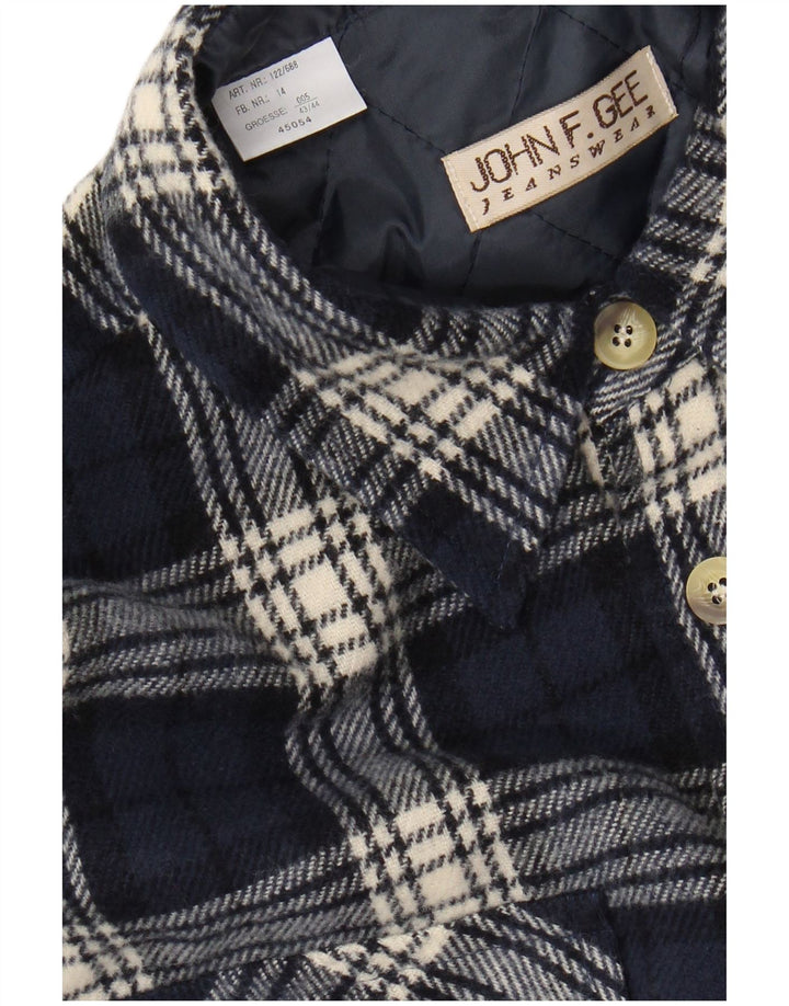 Camisa masculina de flanela lenhador JOHN F GEE tamanho 43/44 XL azul marinho xadrez
