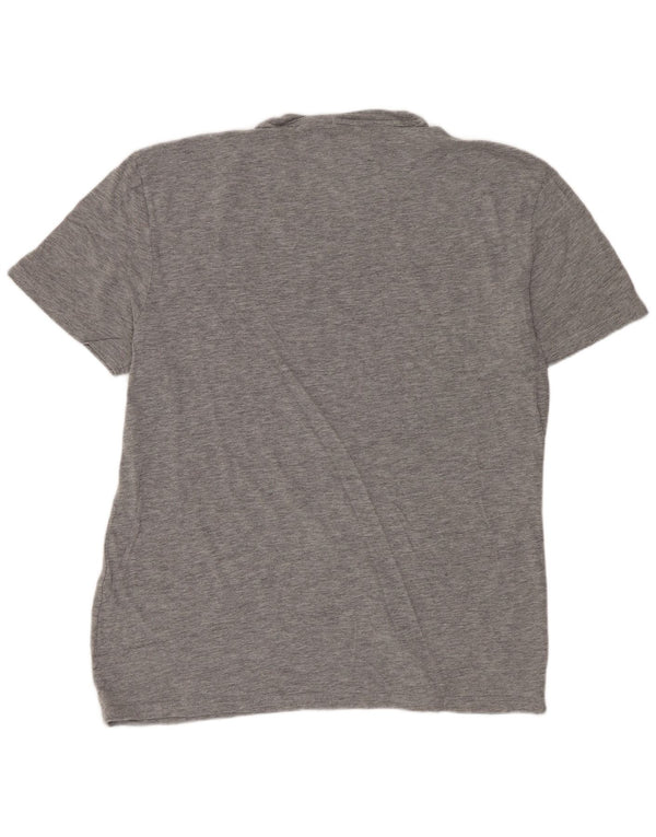 Tommy Hilfiger Camiseta masculina regular fit gráfica Top XL cinza manchado