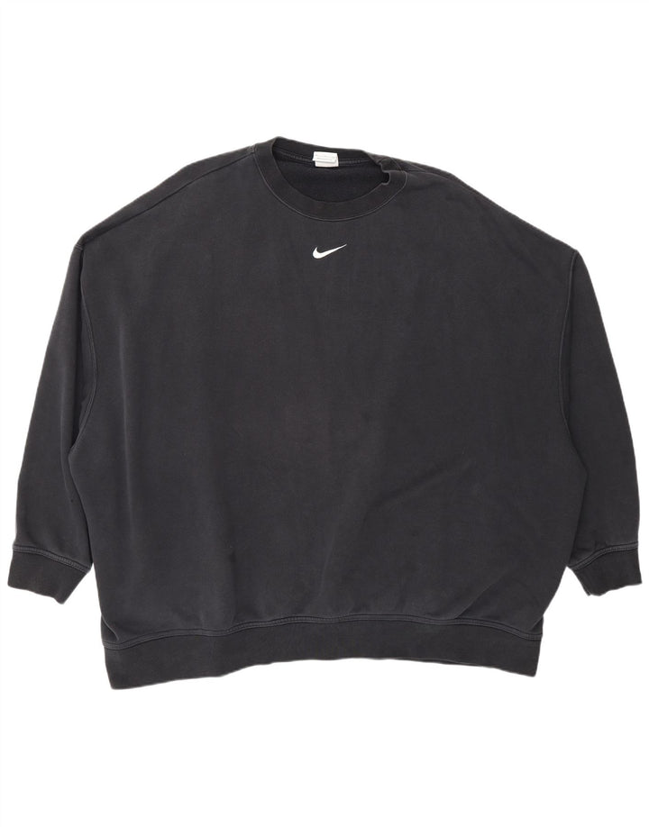 Nike feminino oversized moletom jumper UK 18 XL preto algodão