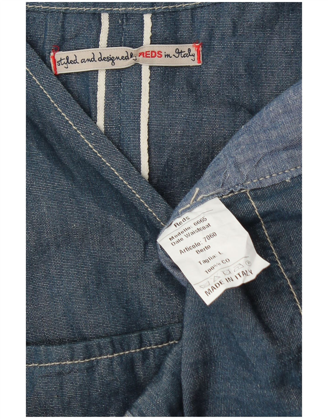 Colete feminino REDS UK 16 grande algodão azul