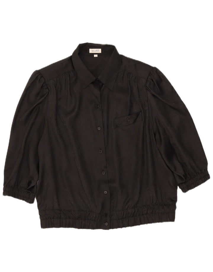 Blusa feminina Marco Pecci manga 3/4 IT 44 poliéster preto médio