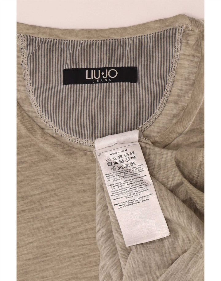 Camiseta masculina Liu Jo top grande algodão verde
