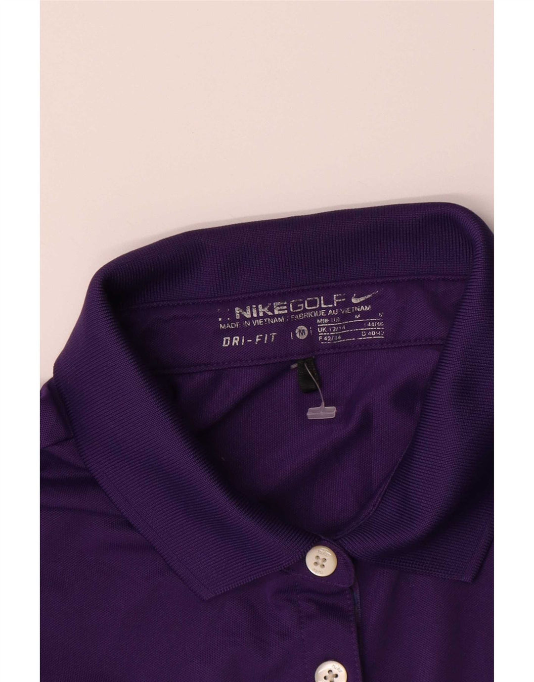 Camisa polo feminina Nike Dri Fit UK 12/14 médio roxo poliéster