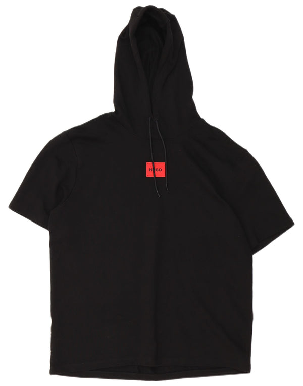 Camiseta masculina com capuz Hugo Boss Top XL algodão preto