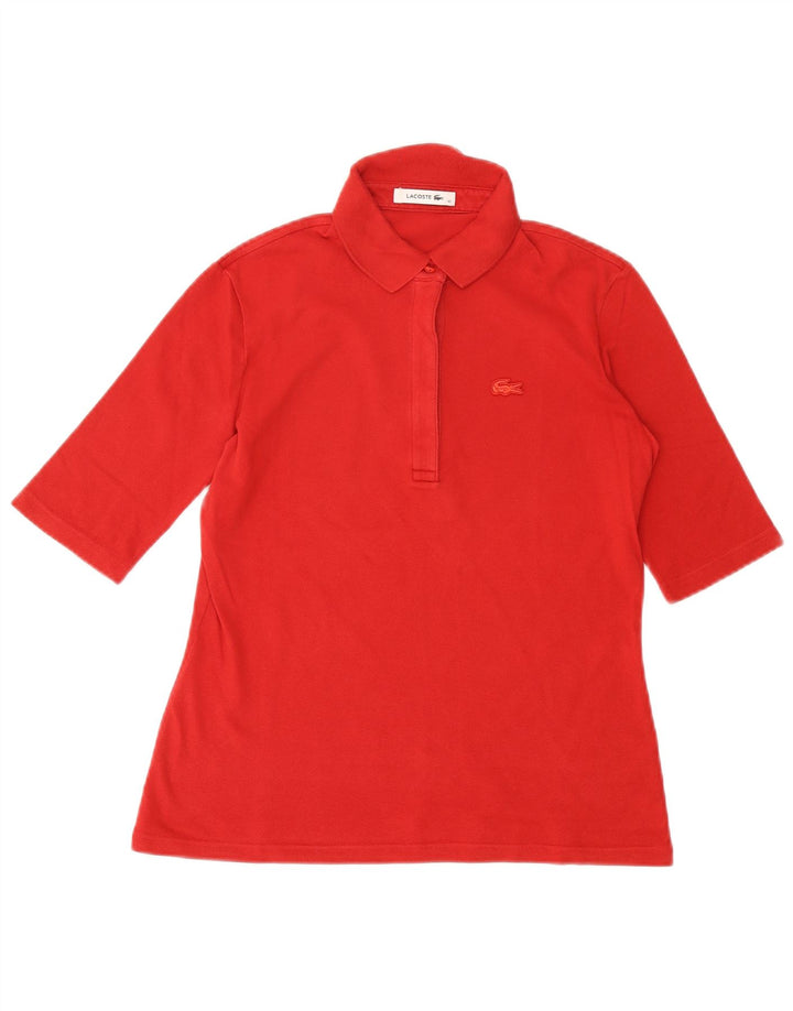 LACOSTE Womens Polo Shirt Size 40 Medium Red Cotton