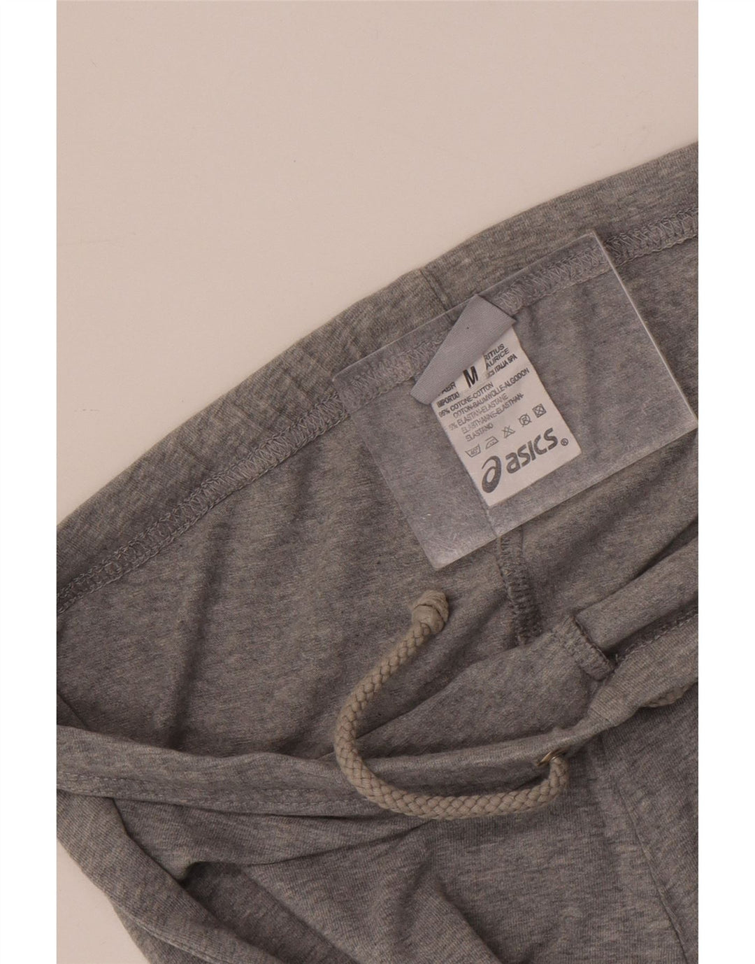 Calça de treino feminina ASICS Capri UK 12 algodão manchado cinza médio
