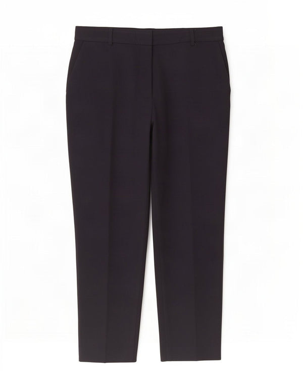 Marks & Spencer Womens Crop Chino Trousers UK 12 Medium W30 L25 Navy Blue